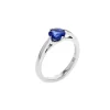 14K White Gold Blue Sapphire Ring