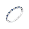 14K White Gold Blue Sapphire and Diamond Ring