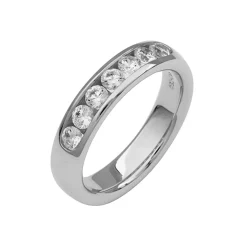 14K White Gold Channel Set Diamond Band