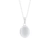 14K White Gold Children’s Oval Locket and Chain