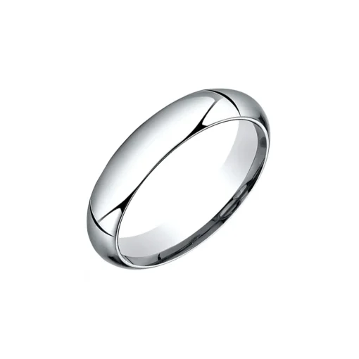 14K White Gold Comfort Fit Plain Wedding Band