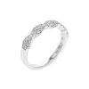 14K White Gold Criss Cross Diamond Band