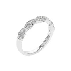 14K White Gold Criss Cross Diamond Band
