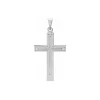 14K White Gold Cross Pendant with Design