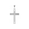 14K White Gold Cross Pendant with Design