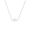 14K White Gold Cultured Pearl Solitaire Necklace