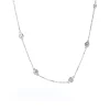 14K White Gold Diamond Bezel Station Necklace