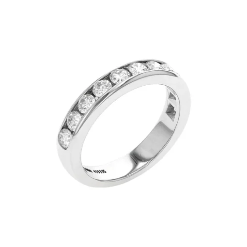 14K White Gold Diamond Channel Wedding Band