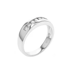 14K White Gold Diamond Channel Wedding Band