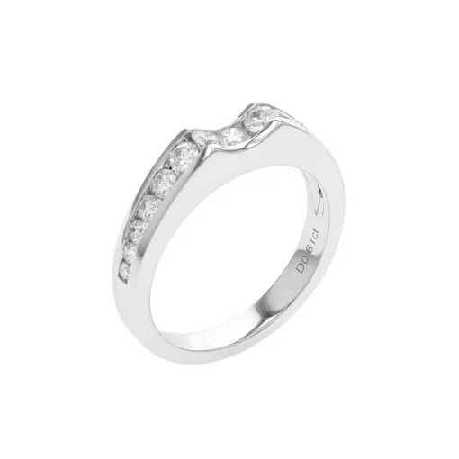 14K White Gold Diamond Fitted Wedding Band