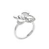 14K White Gold Diamond Flower Ring