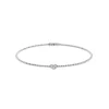 18K White Gold Diamond Heart Bangle Bracelet
