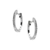 14K White Gold Diamond Hoop Earrings