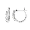 14K White Gold Diamond Hoop Earrings