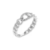 14K White Gold Diamond Link Band