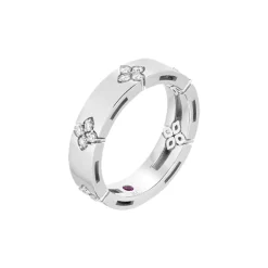 18K White Gold Diamond Love in Verona Band