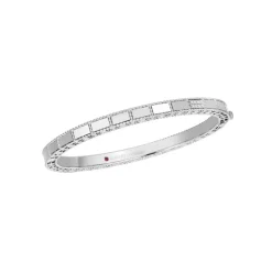 18K White Gold Diamond Mosaic Bangle Bracelet