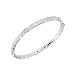 18K White Gold Diamond Princess Bangle Bracelet