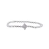 18K White Gold Diamond Princess Flower Bracelet