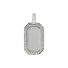 18K White Gold Diamond Rectangular Disk Pendant