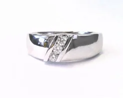 14K White Gold Diamond Wedding Band