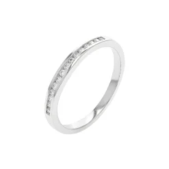 14K White Gold Diamond Wedding Band