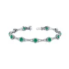 14K White Gold Emerald and Diamond Bracelet