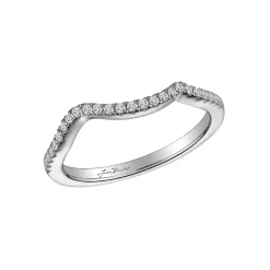 14K White Gold Fitted Diamond Wedding Band