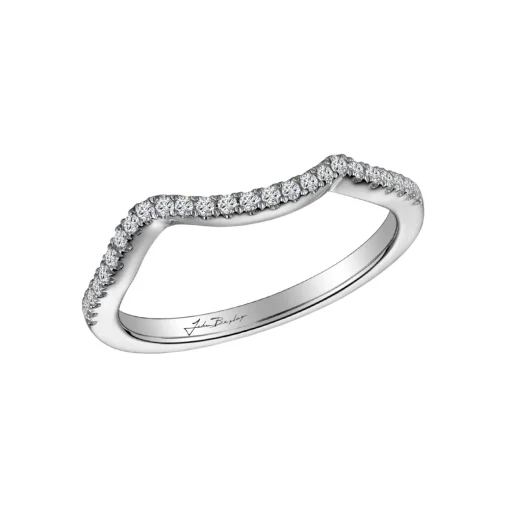 14K White Gold Fitted Diamond Wedding Band