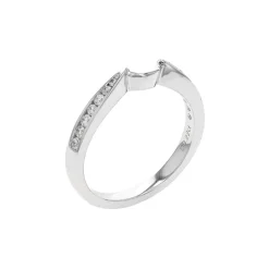 14K White Gold Fitted Diamond Wedding Band