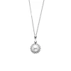18K White Gold Freshwater Pearl and Diamond Halo Pendant with Chain