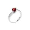 14K White Gold Garnet and Diamond Ring