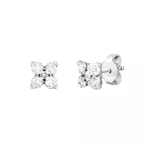 18K White Gold Love in Verona Diamond Earrings
