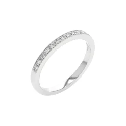 14K White Gold Milgrain Diamond Wedding Band