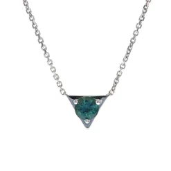14K White Gold Montana Sapphire Triangular Necklace