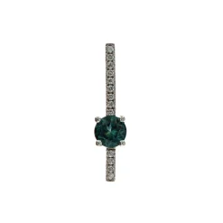 14K White Gold Montana Sapphire and Diamond Pendant