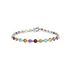 14K White Gold Multicolor Gemstone Bracelet