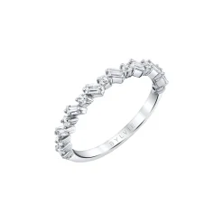 14K White Gold Multi-Diamond Wedding Band