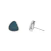 14K White Gold Opal Doublet Stud Earrings