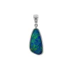 14K White Gold Opal Doublet Pendant