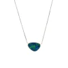 14K White Gold Opal Doublet Necklace