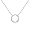 14K White Gold Open Circle Diamond Necklace