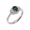 18K White Gold Oval Alexandrite and Diamond Ring