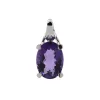 14K White Gold Oval Amethyst Pendant