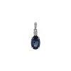 14K White Gold Oval Spinel and Diamond Pendant
