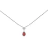 14K White Gold Pear Ruby and Diamond Necklace