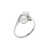 14K White Gold Pearl and Diamond Ring