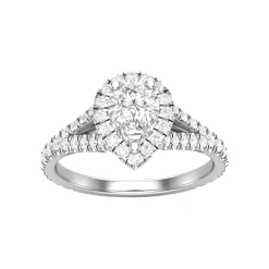 14K White Gold Pear-Shaped Semi-Mounting