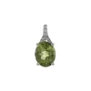 14K White Gold Peridot and Diamond Pendant