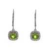14K White Gold Peridot and Diamond Earrings